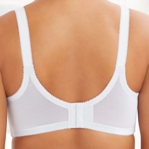 Glamorise 40C COMFORT LIFT Bra (COTTON-LINED) Wireless (SIDE-BONES) WHITE - Picture 4 of 16
